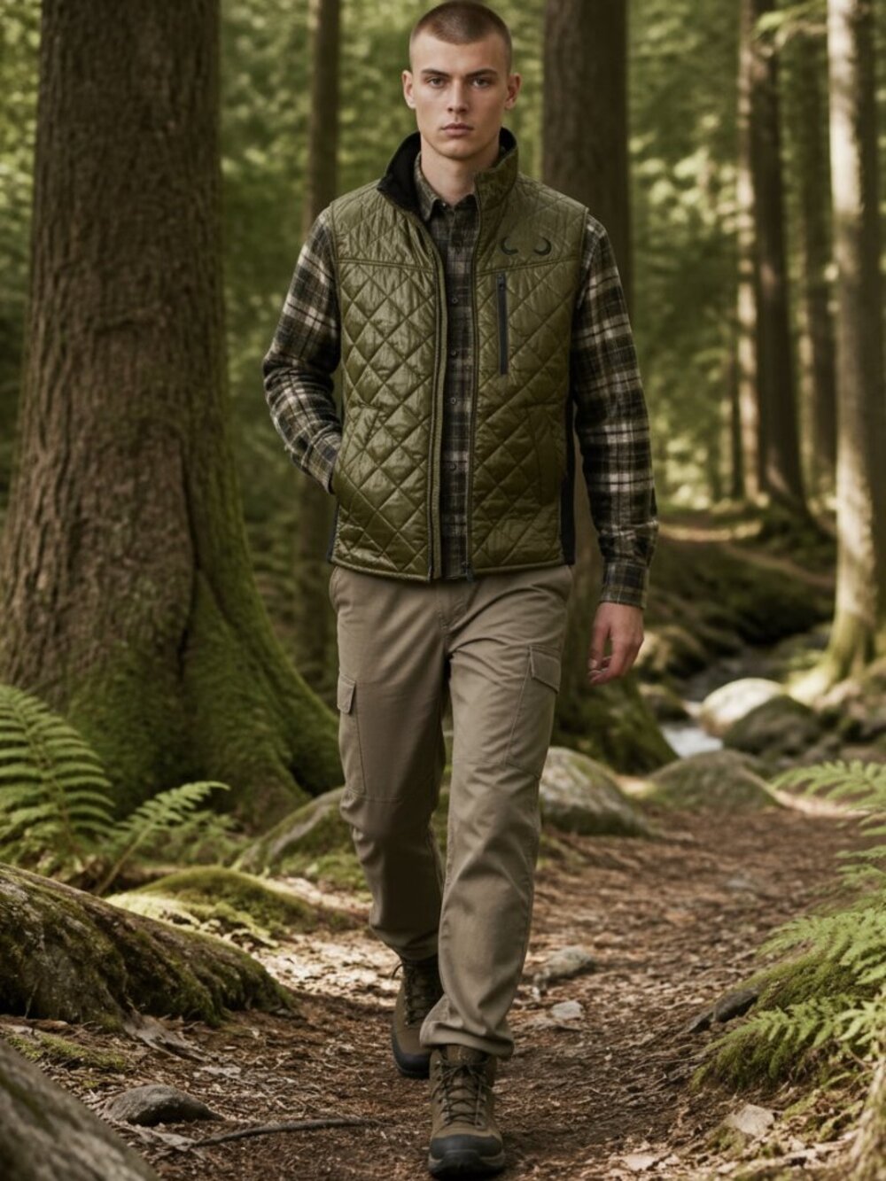 Wuxly (Wully) Quilted Puffer Eagle Vest S
